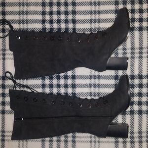 2Lips Too Tall lace up heeled boots